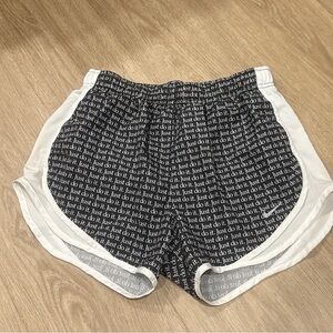 Nike Women's Black and White Athletic Shorts
